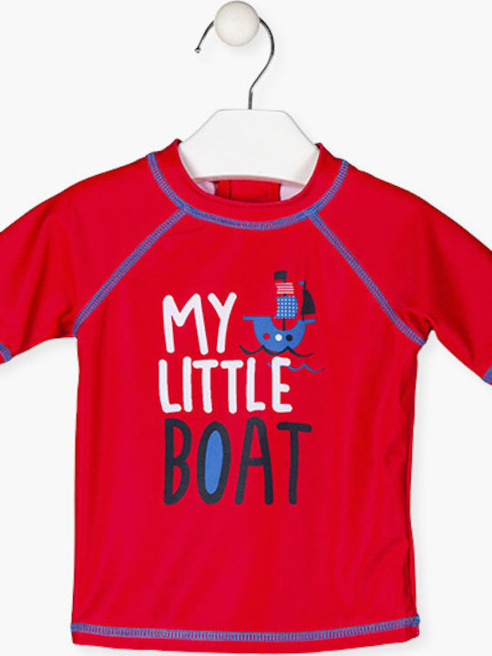 Losan My Little Boat 117-1025AL Kids Swimwear UV Shirt Red