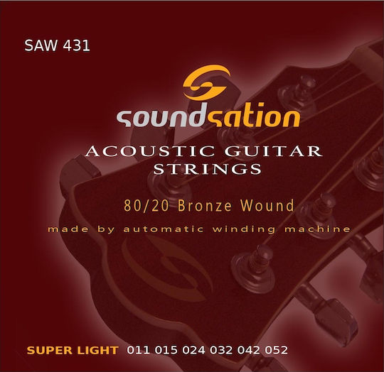 Soundsation Set Corzi Pentru Chitară Acustică 80/20 Bronz 11 - 52 Super Light