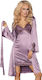 Livia Corsetti Monserrat Satin Chemise & String Sexy Σετ με Ρόμπα Purple