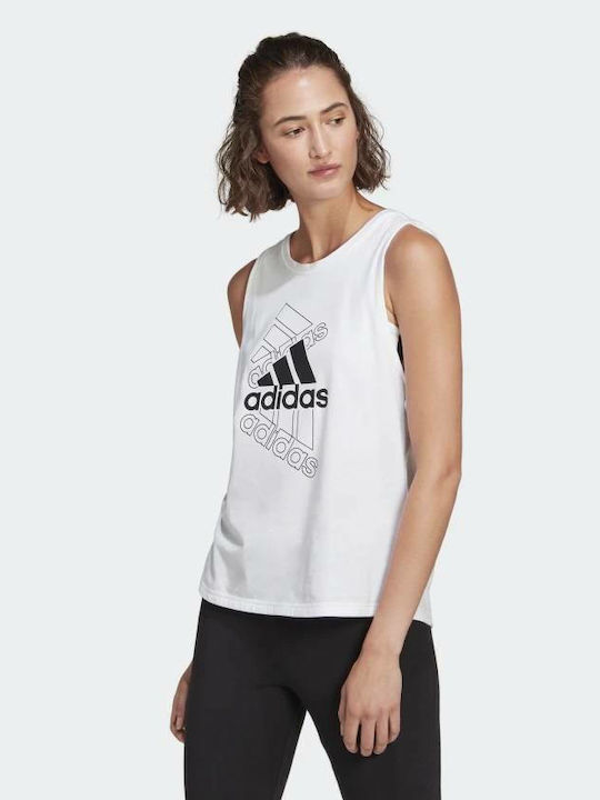 Adidas Essentials Αμάνικη Γυναικεία Αθλητική Μπλούζα Λευκή