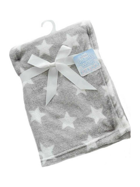 Soft Touch Decke Wickeltücher für Kinderzimmer Star Vlies Gray 75x100cm