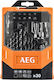 AEG Tools Satz 30 Bohrer für Gemäuer, Metall und Holz