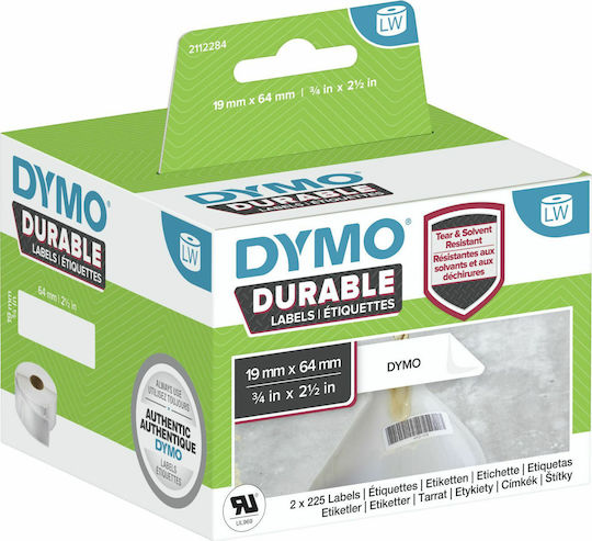 Dymo 450 Autocolante Autoadezive pe Rolă pentru Imprimantă de Etichete 19x64mm 2buc