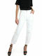 Only High Waist Women's Jean Trousers in Carrot Fit White