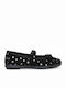 Kids Ballerinas with Hoop & Loop Closure Black