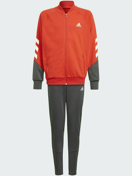 Adidas Σετ Φόρμας για Αγόρι Κόκκινο 2τμχ 3-Stripes