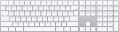 Apple Magic Keyboard with Numeric Keypad Wireless Bluetooth Keyboard Only English US Silver