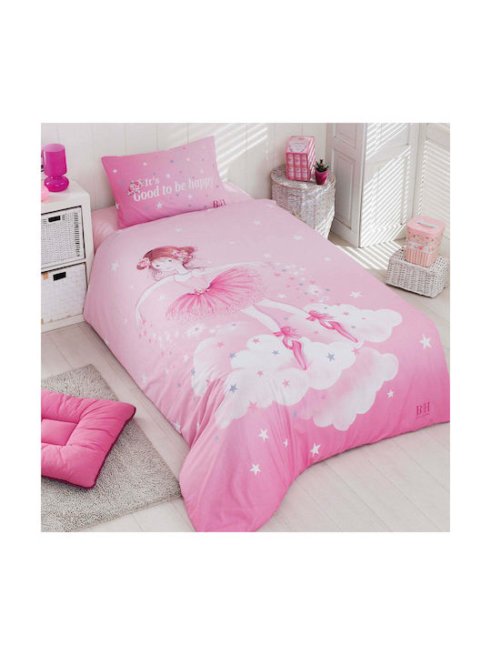 Beauty Home Sheet Set Single Cotton Ballet 6163 Pink 160x240cm 3pcs