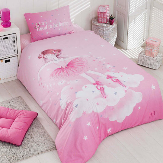 Beauty Home Sheet Set Single Cotton Ballet 6163 Pink 160x240cm 3pcs