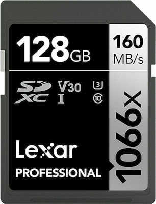 Lexar Professional 1066x SDXC 128GB Class 10 U3 V30 UHS-I