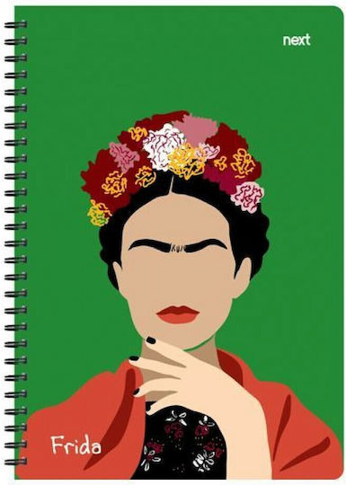 Next Spiral Notebook Ruled A4 70 Sheets 2 Subjects Trends Frida Green 1pcs