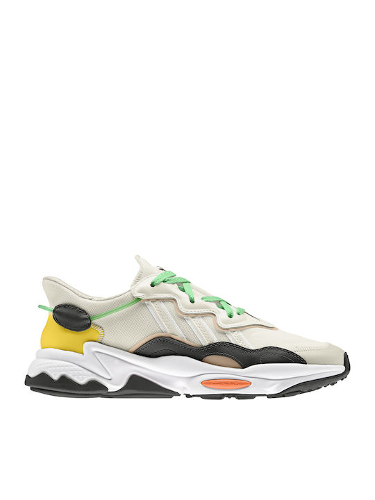 Ozweego Herren Chunky Sneakers Cream White / Core Black / Screaming Orange