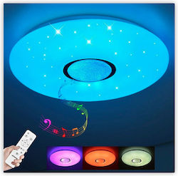 Universo C16-RGB Μοντέρνα Μεταλλική Πλαφονιέρα Οροφής με Ενσωματωμένο LED σε Λευκό χρώμα RGB με Μουσική