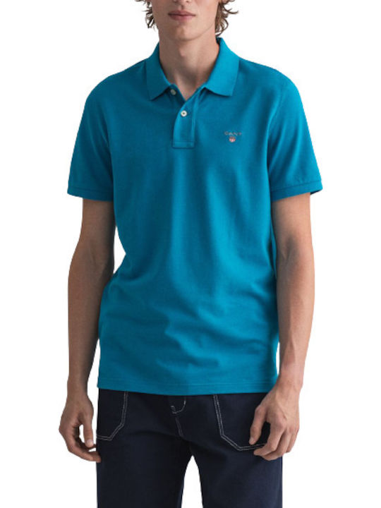 Gant Herren Shirt Kurzarm Polo Blau