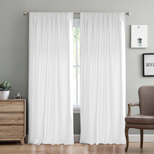 Lino Home Perdea Cu Coafură Samos Alb 150x275cm