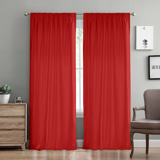 Lino Home Vorhang mit Bleistiftfalten Samos Rote 150x275cm