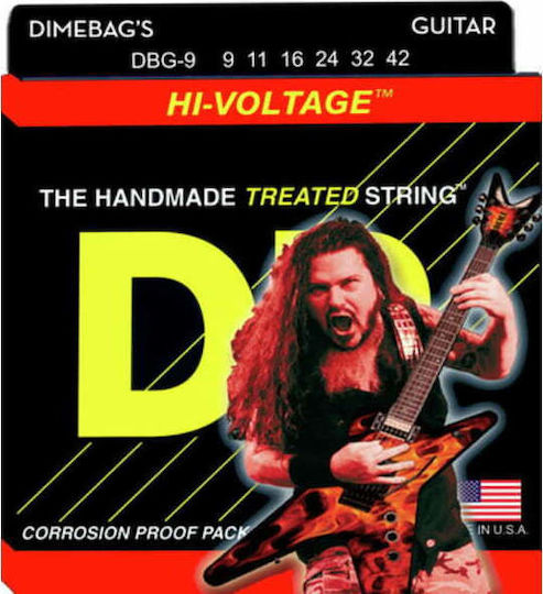 DR Dimebag Hi-Voltage Set Electric Guitar Strings Nickel Plated Steel 9 - 42 Light