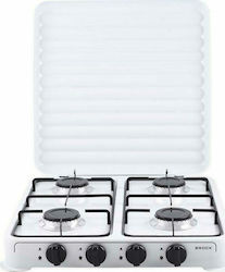 Brock GS 004 W Liquid Gas Countertop with 4 Burners White