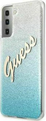 Guess Glitter Gradient Script Umschlag Rückseite Kunststoff Mehrfarbig (Galaxy S21+ 5G) GUHCS21MPCUGLSBL