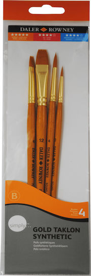 Daler Rowney Simply Gold Talkon Short Πινέλα Σετ 4τμχ
