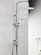 Tema Bianco Adjustable Shower Column without Mixer 85-115cm Silver