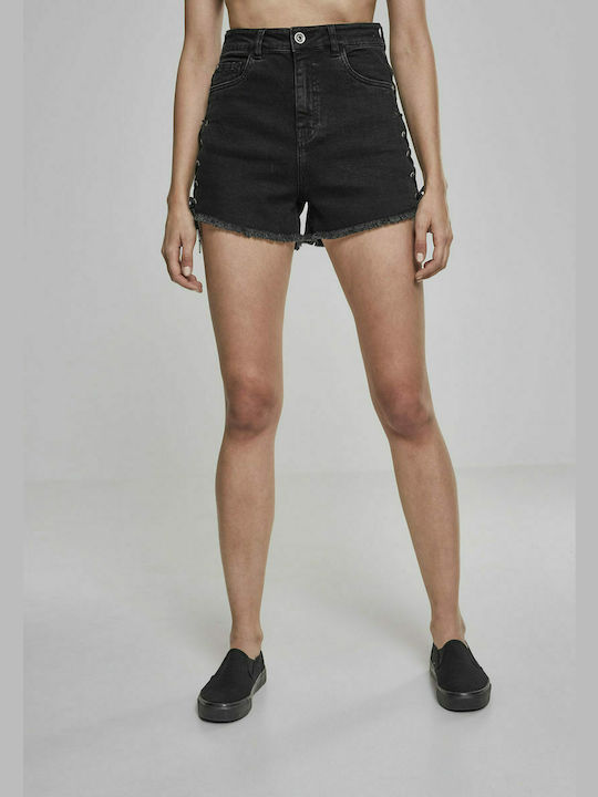 Urban Classics TB1999 Women's Jean High-waisted Shorts Black