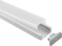 Atman External Aluminum Profile for LED Strip with Opal Cover 200x1.5x0.6cm