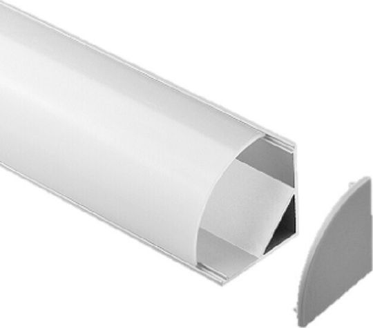 Atman Extern Aluminiumprofil für LED-Streifen Ecke mit Opal Abdeckung 200x3x3cm