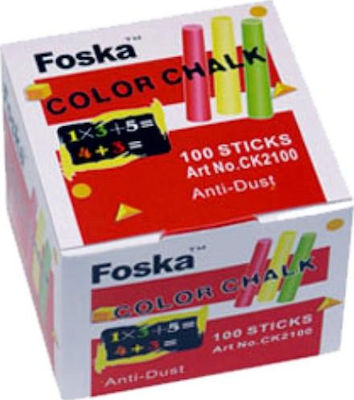 Foska Σετ 100 Χρωματιστές Κιμωλίες