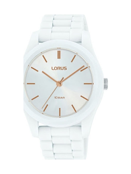 Lorus Watch with White Rubber Strap