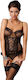 Casmir Lingerie Marcelle G-string with Corset Sexy Σετ Εσωρούχων με Δαντέλα & Ζαρτιέρες Black