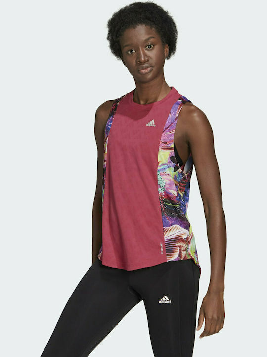 Adidas Own The Run Αμάνικη Γυναικεία Αθλητική Μπλούζα Ροζ