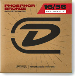 Dunlop Set of Phosphor Bronze Strings for Acoustic Guitar Resonator 16 - 56"