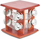 Karvounis Glass Tabletop Rotating Spice Rack SC9010-8 Walnut 8pcs