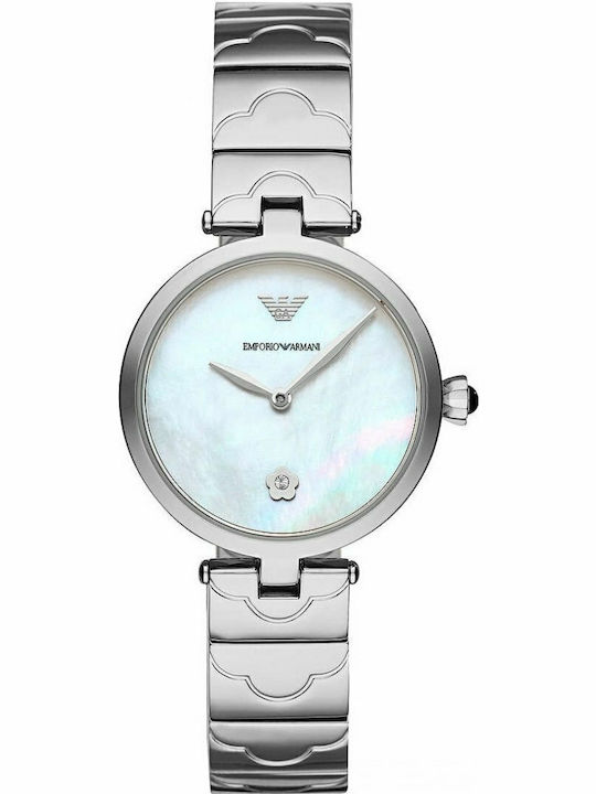 Emporio Armani Arianna Womens Watch 32mm Battery With Silver Steel Bracelet