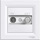 Schneider Electric Asfora TV and Satellite Antenna Socket Aerial in White color EPH3400321
