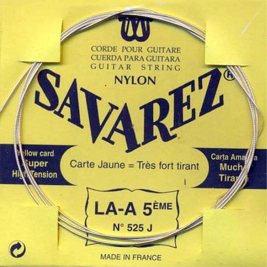Savarez Traditionals Yellow Super High Tension Single Nylon Classical Guitar String 5th A La
