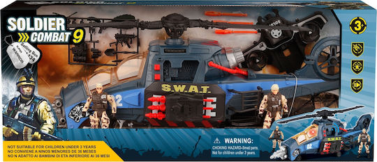 Blue Toys Αστυνομικό Ελικόπτερο με Φως και Μουσική Soldier Combat Ελικοπτεράκι για 3+ Ετών
