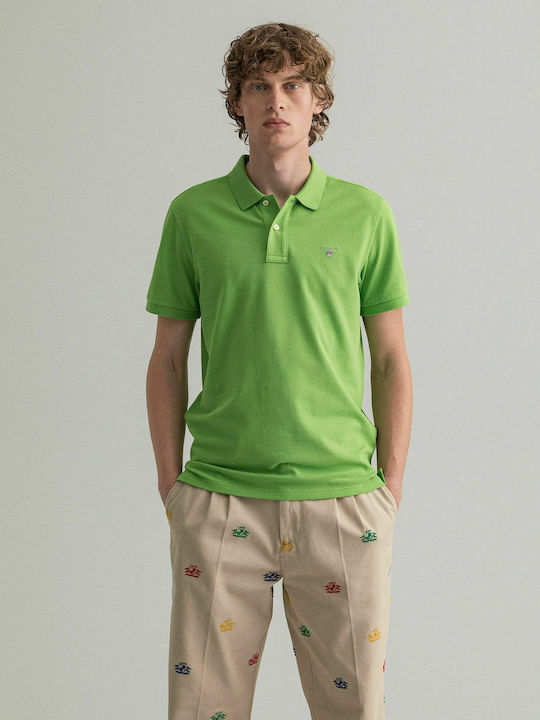 Gant Ανδρικό T-shirt Κοντομάνικο Polo Πράσινο