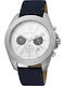 Esprit Men's Watch 37mm Chronograph Battery with Blue Leather Strap