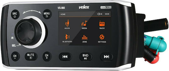 Eval Boot-Soundsystem 40W Wasserdicht mit Bluetooth / AUX / DAB / USB Schwarz