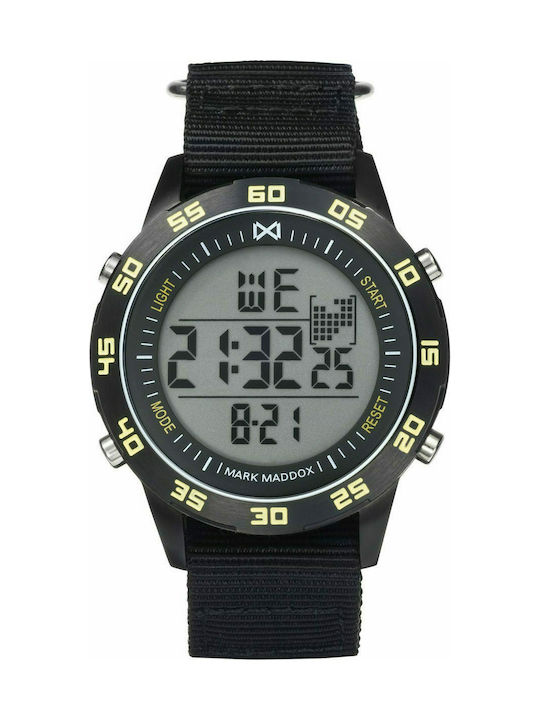 Mark Maddox Ψηφιακό Ρολόι Mission με Υφασμάτινο Λουράκι σε Μαύρο χρώμα