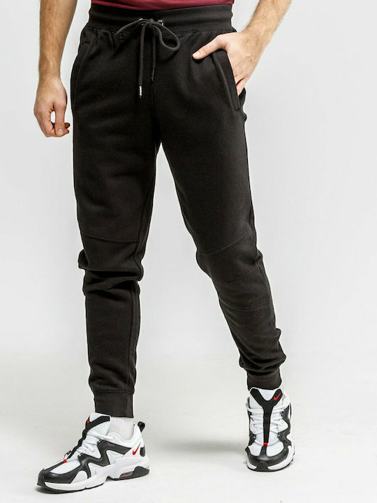 Wellιngham Sweatpants with Elastic Black / Oxblood