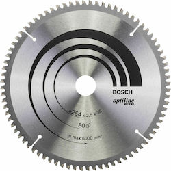 Bosch OP WO B Cutting Disc Wood Hole Diameter 254mm with 80 Teeth 1pcs