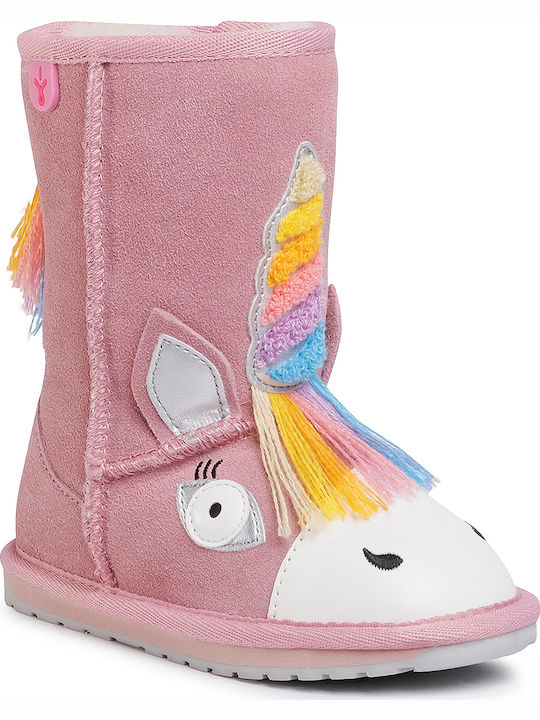 Magical Unicorn Suede Kinder-Schneestiefel Rosa