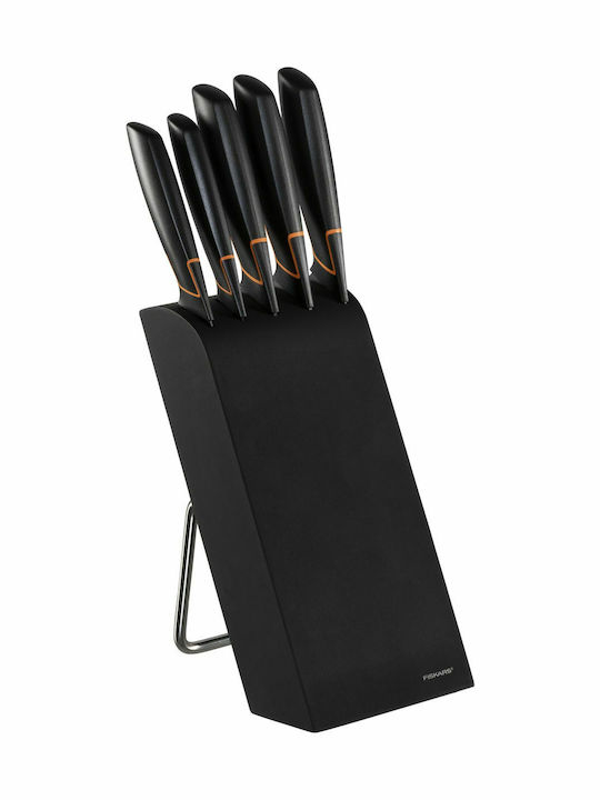Fiskars Knife Set with Block from Stainless Steel 5pcs