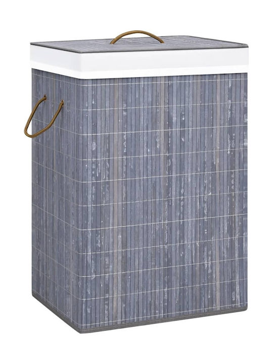 vidaXL Wäschekorb aus Bamboo Faltbar mit Deckel 40x30x60cm Gray 72lt
