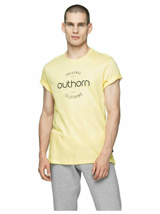 Outhorn Men's Athletic T-shirt Short Sleeve Yellow HOL21-TSM600A-73S