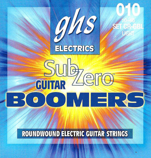 GHS Strings Sub-Zero Boomers Set of Electric Guitar Strings Nickel Plated Steel 9 - 46 Custom Light