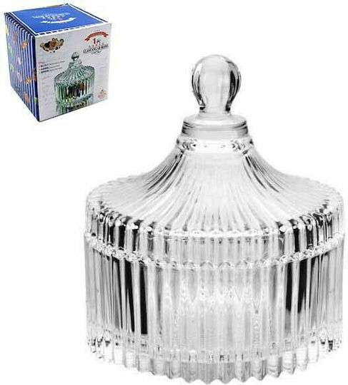 Homestyle Φοντανιέρα Glas mit Deckel 6.5x6.5x9.5cm Transparent Homestyle Φοντανιέρα Glas mit Deckel 6.5x6.5x9.5cm Transparent